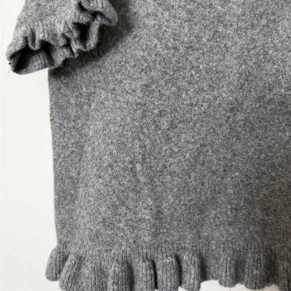 Zara Light Gray Short Sleeve Ruffle Knit Top - Picture 3 of 5